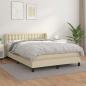 Preview: ARDEBO.de - Boxspringbett mit Matratze Creme 140x200 cm Kunstleder