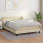 Preview: ARDEBO.de - Boxspringbett mit Matratze Creme 140x190 cm Kunstleder