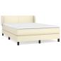 Preview: Boxspringbett mit Matratze Creme 140x190 cm Kunstleder