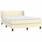 Preview: Boxspringbett mit Matratze Creme 140x190 cm Kunstleder