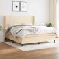 Preview: ARDEBO.de - Boxspringbett mit Matratze Creme 180x200 cm Stoff
