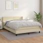 Preview: ARDEBO.de - Boxspringbett mit Matratze Creme 140x200 cm Kunstleder
