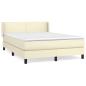 Preview: Boxspringbett mit Matratze Creme 140x200 cm Kunstleder