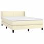 Preview: Boxspringbett mit Matratze Creme 140x200 cm Kunstleder