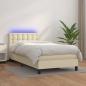 Preview: ARDEBO.de - Boxspringbett mit Matratze & LED Creme 90x190 cm Kunstleder
