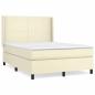 Preview: Boxspringbett mit Matratze Creme 140x190 cm Kunstleder