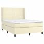 Preview: Boxspringbett mit Matratze Creme 140x190 cm Kunstleder