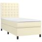 Preview: Boxspringbett mit Matratze & LED Creme 80x200 cm Kunstleder