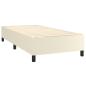 Preview: Boxspringbett mit Matratze & LED Creme 80x200 cm Kunstleder