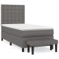 Preview: Boxspringbett mit Matratze Grau 80x200 cm Kunstleder