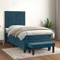 Preview: ARDEBO.de - Boxspringbett mit Matratze Dunkelblau 80x200 cm Samt