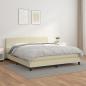 Preview: ARDEBO.de - Boxspringbett mit Matratze Creme 160x200 cm Kunstleder