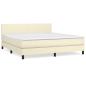 Preview: Boxspringbett mit Matratze Creme 160x200 cm Kunstleder