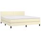 Preview: Boxspringbett mit Matratze Creme 160x200 cm Kunstleder