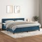 Preview: ARDEBO.de - Boxspringbett mit Matratze Dunkelblau 200x200 cm Samt