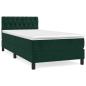 Preview: Boxspringbett mit Matratze Dunkelgrün 90x190 cm Samt
