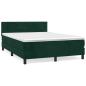 Preview: Boxspringbett mit Matratze Dunkelgrün 140x190 cm Samt