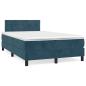 Preview: Boxspringbett mit Matratze Dunkelblau 120x200 cm Samt