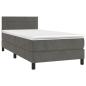 Preview: Boxspringbett mit Matratze Dunkelgrau 100x200 cm Samt