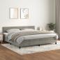 Preview: ARDEBO.de - Boxspringbett mit Matratze Hellgrau 200x200 cm Samt