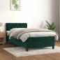 Preview: ARDEBO.de - Boxspringbett mit Matratze Dunkelgrün 90x200 cm Samt