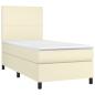 Preview: Boxspringbett mit Matratze Creme 80x200 cm Kunstleder