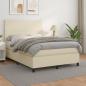 Preview: ARDEBO.de - Boxspringbett mit Matratze Creme 140x190 cm Kunstleder