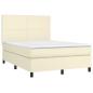 Preview: Boxspringbett mit Matratze Creme 140x190 cm Kunstleder