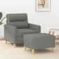 Preview: ARDEBO.de - Sessel mit Hocker Dunkelgrau 60 cm Stoff