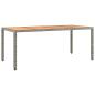 Preview: 9-tlg. Garten-Essgruppe mit Kissen Grau Poly Rattan