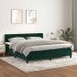 Preview: ARDEBO.de - Boxspringbett mit Matratze Dunkelgrün 180x200 cm Samt