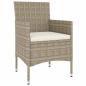 Preview: 4-tlg. Gartenstuhl und Hocker Set Poly Rattan Grau