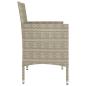 Preview: 4-tlg. Gartenstuhl und Hocker Set Poly Rattan Grau