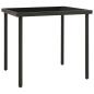 Preview: ARDEBO.de - Garten-Esstisch Anthrazit 80x80x72 cm Glas und Stahl