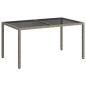Preview: Gartentisch 150x90x75 cm Hartglas und Poly Rattan Grau