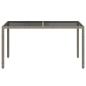 Preview: Gartentisch 150x90x75 cm Hartglas und Poly Rattan Grau