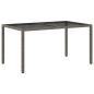 Preview: Gartentisch 150x90x75 cm Hartglas und Poly Rattan Grau