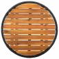Preview: Beistelltisch Schwarz 60 cm Poly Rattan und Massivholz Akazie
