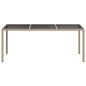 Preview: Gartentisch Beige 190x90x75 cm Gehärtetes Glas und Poly Rattan
