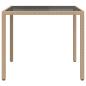 Preview: Gartentisch 90x90x75 cm Gehärtetes Glas Poly Rattan Beige