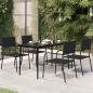Preview: ARDEBO.de - Garten-Esstisch Schwarz 140x70x74 cm Stahl und Glas