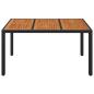 Preview: Gartentisch mit Holzplatte Schwarz 150x90x75 cm Poly Rattan