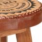 Preview: Barhocker 2 Stk. Echtleder und Massivholz Akazie