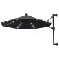 Preview: Sonnenschirm zur Wandmontage mit LEDs 300 cm Anthrazit