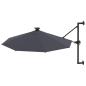 Preview: Sonnenschirm zur Wandmontage mit LEDs 300 cm Anthrazit