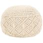 Preview: ARDEBO.de - Makramee Sitzpuff Handgefertigt 45 x 30 cm Baumwolle
