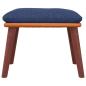 Preview: Fußhocker Blau 45x29,5x35 cm Stoff und Kunstleder