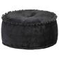 Preview: ARDEBO.de - Pouf Rund Samt 40×20 cm Anthrazit