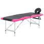 Preview: ARDEBO.de - Massageliege Klappbar 4-Zonen Aluminiumgestell Schwarz und Rosa