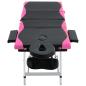 Preview: Massageliege Klappbar 4-Zonen Aluminiumgestell Schwarz und Rosa